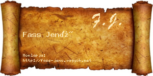 Fass Jenő névjegykártya